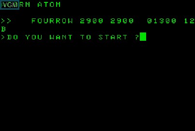 Image de l'ecran titre du jeu Four Row sur Acorn Atom