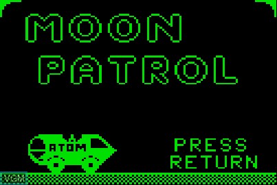 Image de l'ecran titre du jeu Moon Patrol sur Acorn Atom
