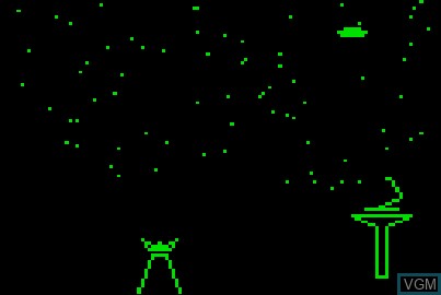 Image in-game du jeu Atomica Spacewar sur Acorn Atom