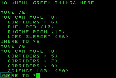 Image in-game du jeu Awful Green Things sur Acorn Atom