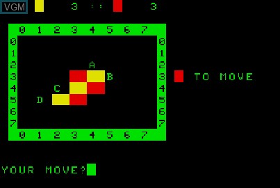 Image in-game du jeu Reversi sur Acorn Atom