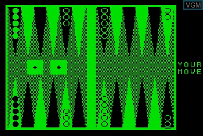 Image in-game du jeu Backgammon sur Acorn Atom