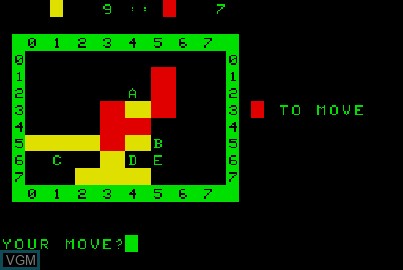 Image in-game du jeu Reversi sur Acorn Atom
