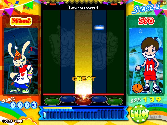 Image in-game du jeu Pop'n Music 16 Party sur Konami Bemani PC Type