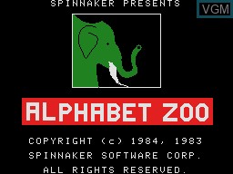 Image de l'ecran titre du jeu Alphabet Zoo sur Coleco Industries Colecovision