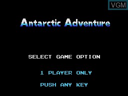 Image de l'ecran titre du jeu Antarctic Adventure sur Coleco Industries Colecovision
