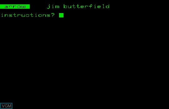 Image de l'ecran titre du jeu Arrow sur Commodore PET