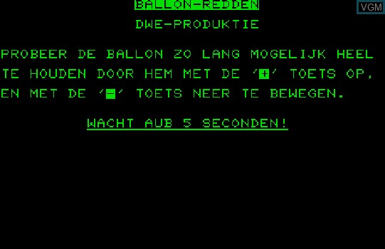 Image de l'ecran titre du jeu Ballon Redden sur Commodore PET