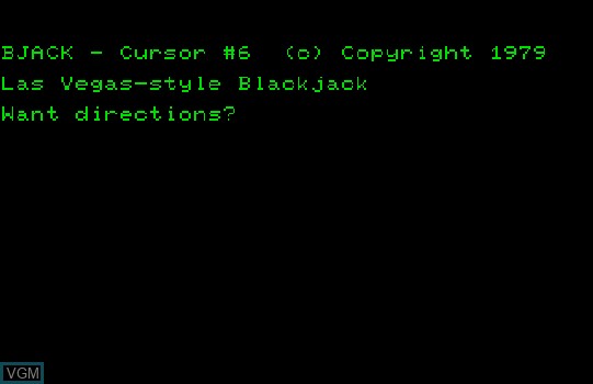 Image de l'ecran titre du jeu Bjack sur Commodore PET