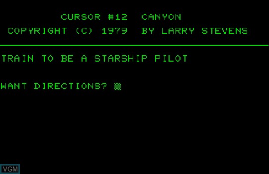Image de l'ecran titre du jeu Canyon sur Commodore PET