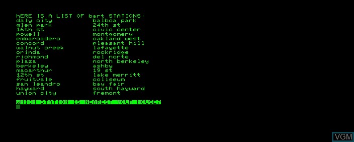 Image du menu du jeu Bart Economy sur Commodore PET