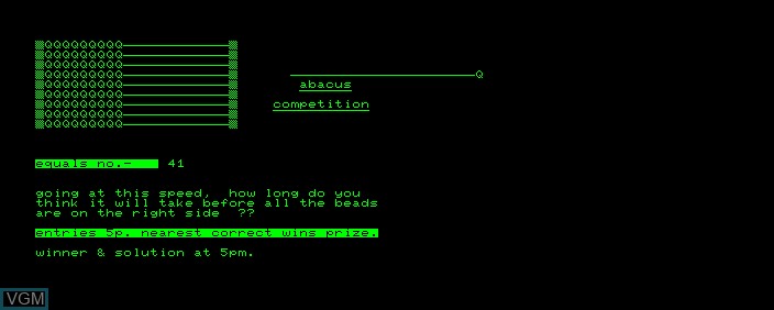 Image in-game du jeu Abacus Competition sur Commodore PET