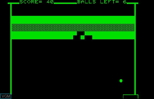 Image in-game du jeu Break-Out sur Commodore PET