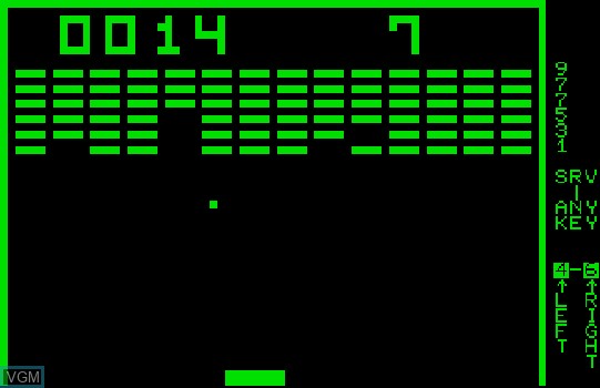Image in-game du jeu Breakout sur Commodore PET