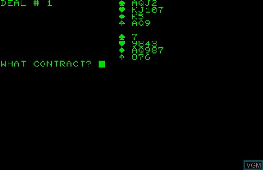 Image in-game du jeu Bridge sur Commodore PET