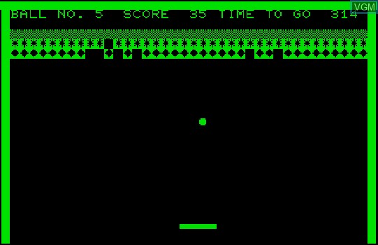 Image in-game du jeu Breakthru' sur Commodore PET
