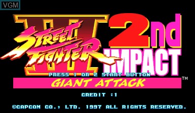 Image de l'ecran titre du jeu Street Fighter III - 2nd Impact sur Capcom CPS-III