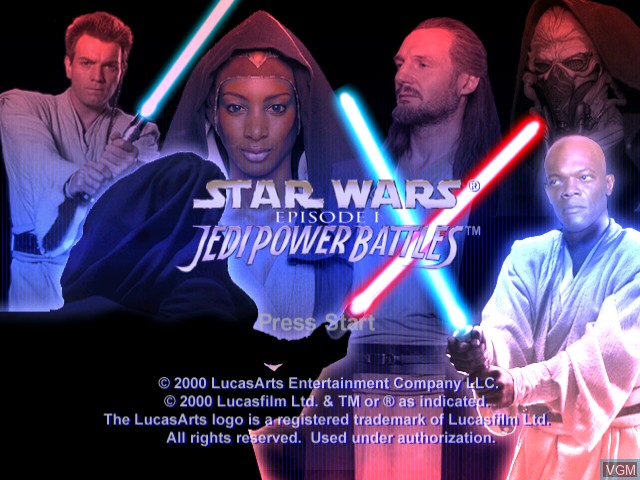 Image de l'ecran titre du jeu Star Wars Episode I - Jedi Power Battles sur Sega Dreamcast