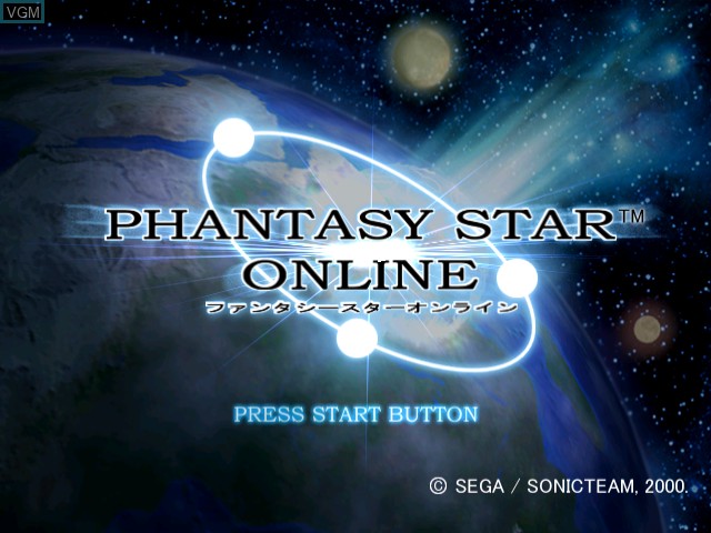 Image de l'ecran titre du jeu Phantasy Star Online sur Sega Dreamcast