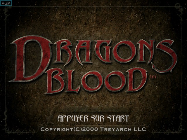 Image de l'ecran titre du jeu Dragon's Blood sur Sega Dreamcast