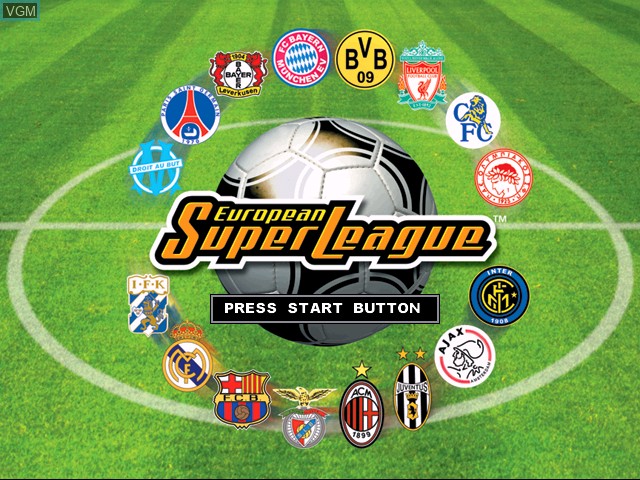 Image de l'ecran titre du jeu European Super League sur Sega Dreamcast