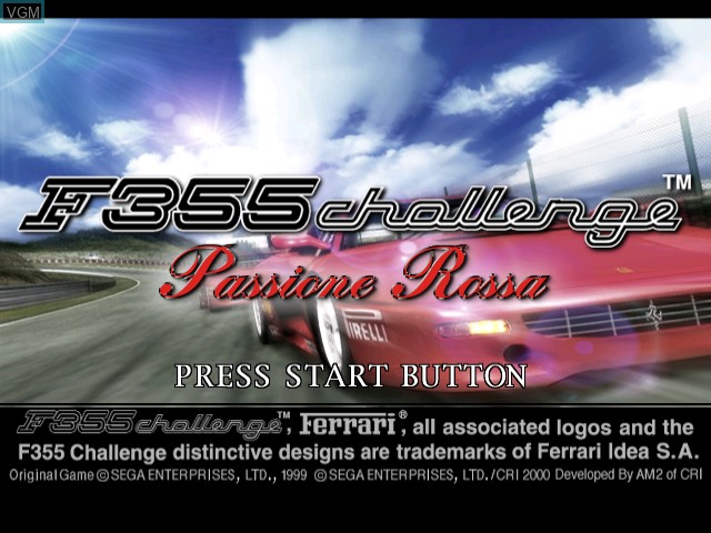Image de l'ecran titre du jeu F355 Challenge - Passione Rossa sur Sega Dreamcast