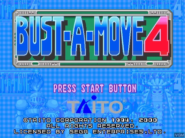 Image de l'ecran titre du jeu Bust-A-Move 4 sur Sega Dreamcast