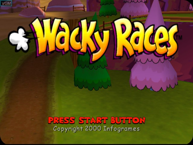 Image de l'ecran titre du jeu Wacky Races sur Sega Dreamcast