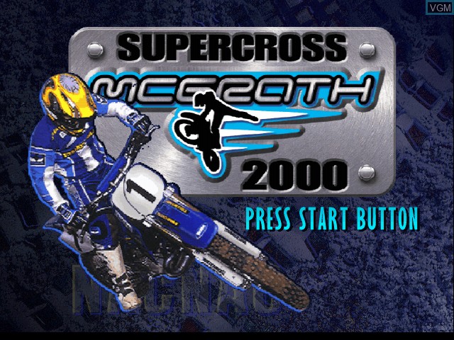 Image de l'ecran titre du jeu Jeremy McGrath SuperCross 2000 sur Sega Dreamcast