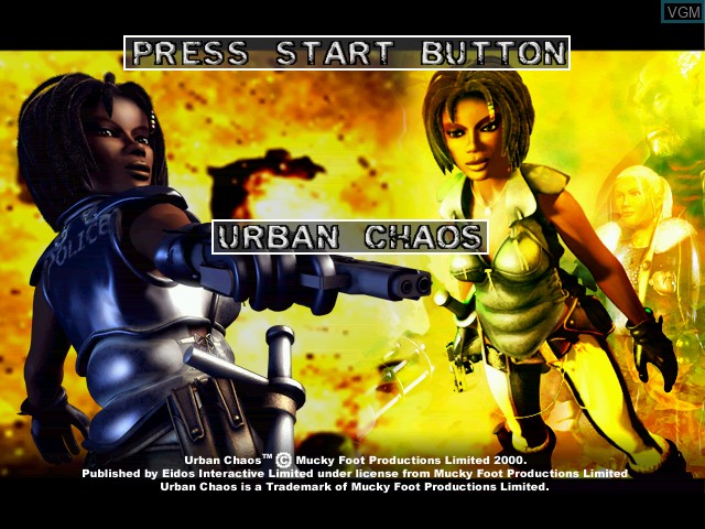 Image de l'ecran titre du jeu Urban Chaos sur Sega Dreamcast