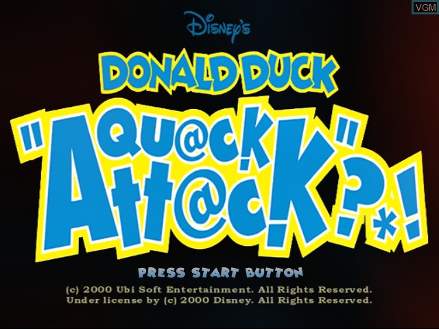 Image de l'ecran titre du jeu Donald Duck - Quack Attack sur Sega Dreamcast