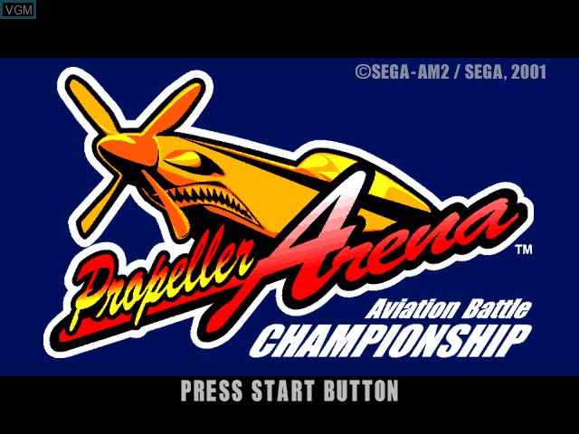 Image de l'ecran titre du jeu Propeller Arena sur Sega Dreamcast