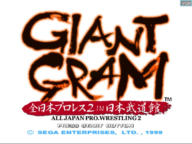 Image de l'ecran titre du jeu Giant Gram - All Japan ProWrestling 2 sur Sega Dreamcast