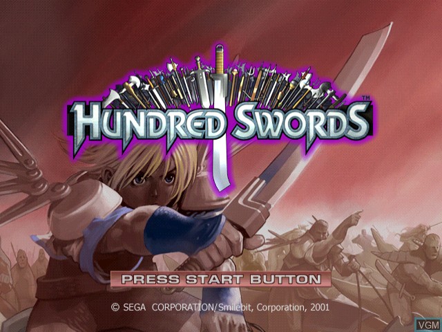 Image de l'ecran titre du jeu Hundred Swords sur Sega Dreamcast