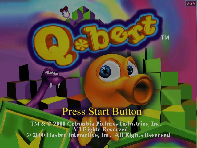 Image de l'ecran titre du jeu Q*bert sur Sega Dreamcast