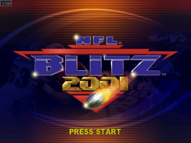 Image de l'ecran titre du jeu NFL Blitz 2001 sur Sega Dreamcast