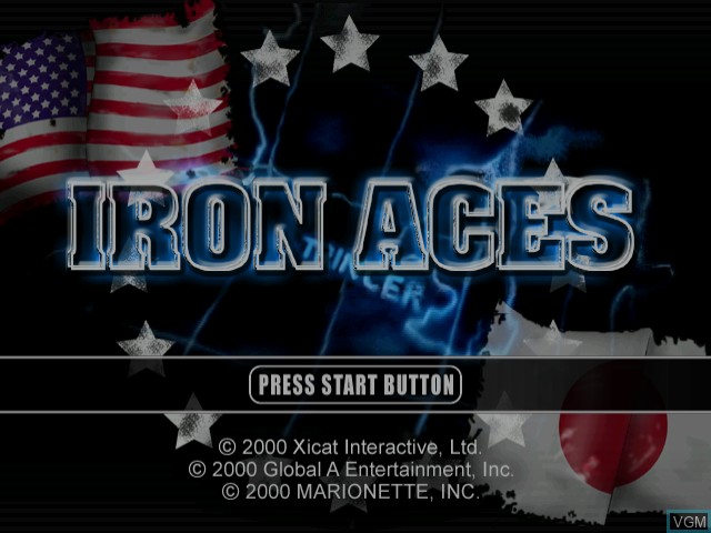 Image de l'ecran titre du jeu Iron Aces sur Sega Dreamcast