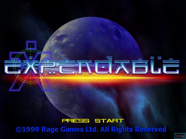 Image de l'ecran titre du jeu Expendable sur Sega Dreamcast