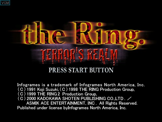 Image de l'ecran titre du jeu Ring, The - Terror's Realm sur Sega Dreamcast