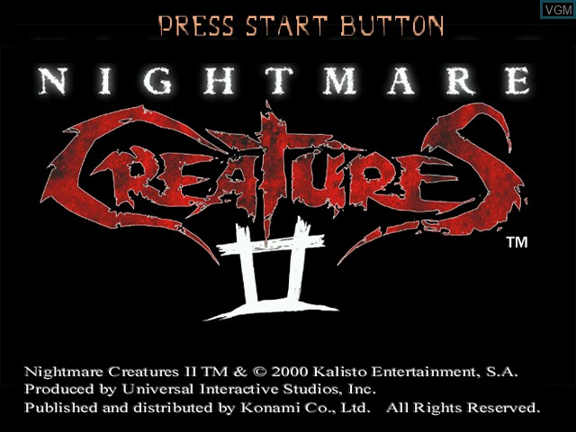 Image de l'ecran titre du jeu Nightmare Creatures II sur Sega Dreamcast