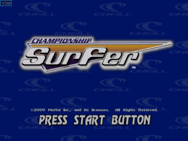 Image de l'ecran titre du jeu Championship Surfer sur Sega Dreamcast