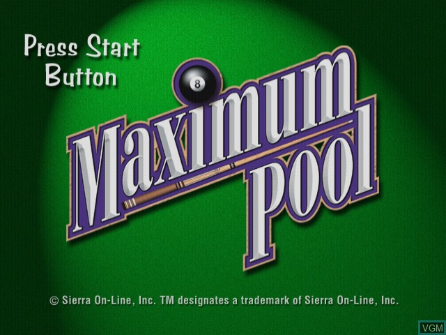 Image de l'ecran titre du jeu Maximum Pool sur Sega Dreamcast