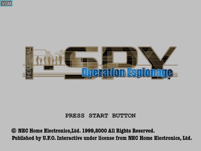 Image de l'ecran titre du jeu Industrial Spy - Operation Espionage sur Sega Dreamcast