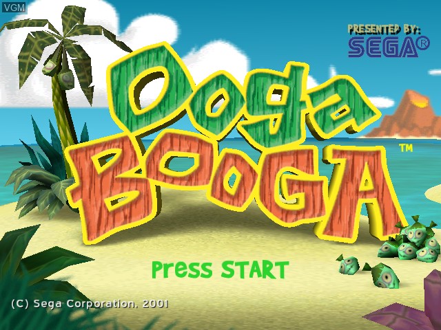 Image de l'ecran titre du jeu Ooga Booga sur Sega Dreamcast