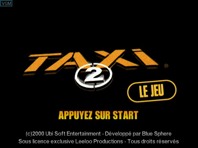 Image de l'ecran titre du jeu Taxi 2 sur Sega Dreamcast