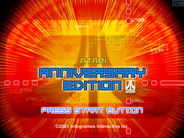 Image de l'ecran titre du jeu Atari Anniversary Edition sur Sega Dreamcast
