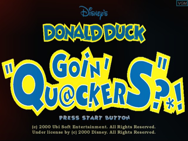 Image de l'ecran titre du jeu Donald Duck - Goin' Quackers sur Sega Dreamcast