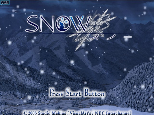 Image de l'ecran titre du jeu Snow sur Sega Dreamcast