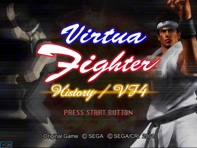 Image de l'ecran titre du jeu Virtua Fighter History & VF4 sur Sega Dreamcast
