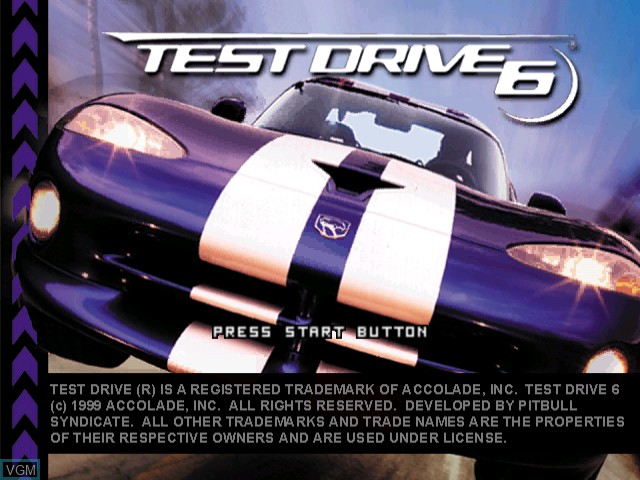 Image de l'ecran titre du jeu Test Drive 6 sur Sega Dreamcast